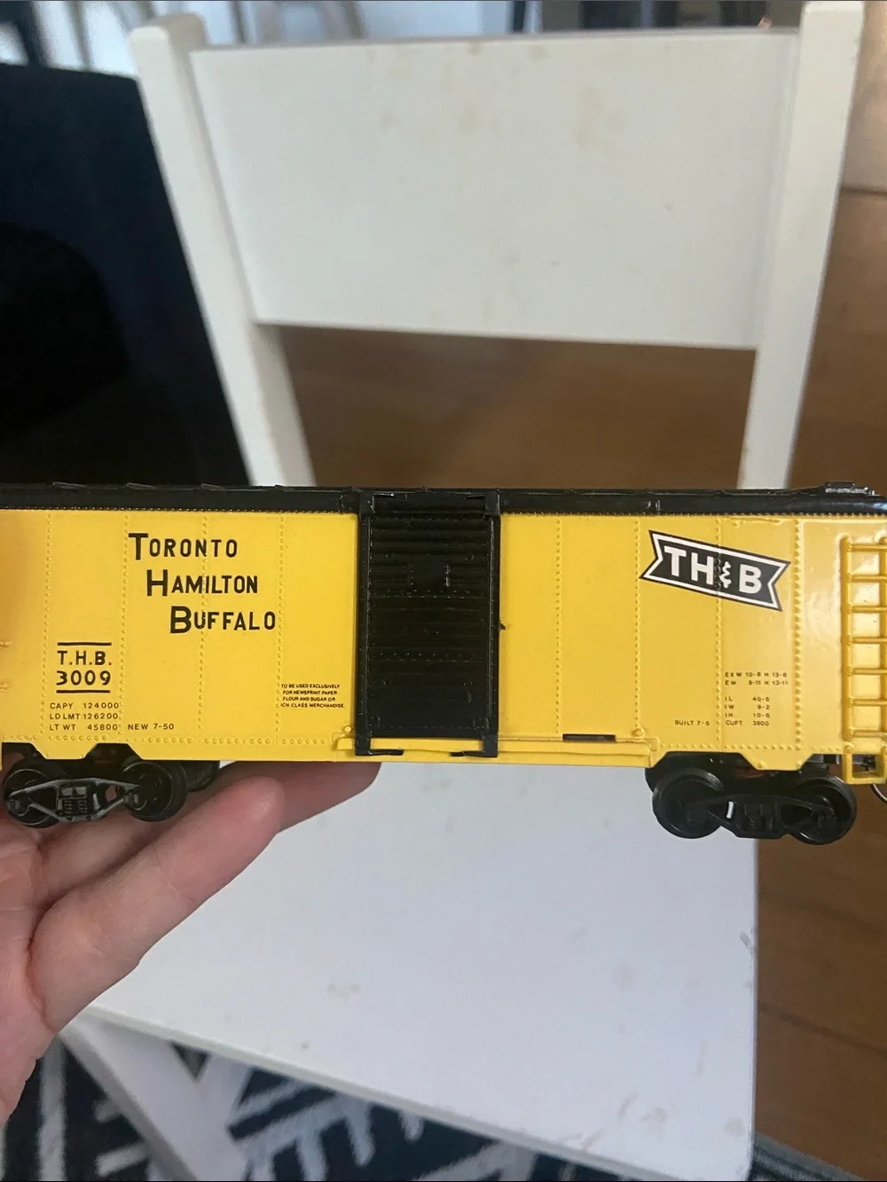 Yellow and Black Boxcar Train Toy - Toronto Hamilton Buffalo